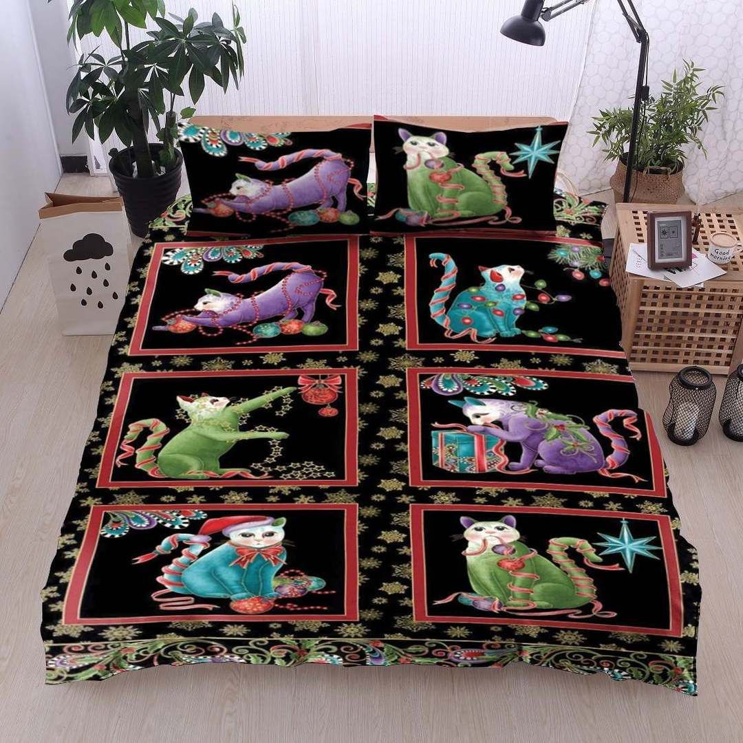 Cats Christmas Bedding Set