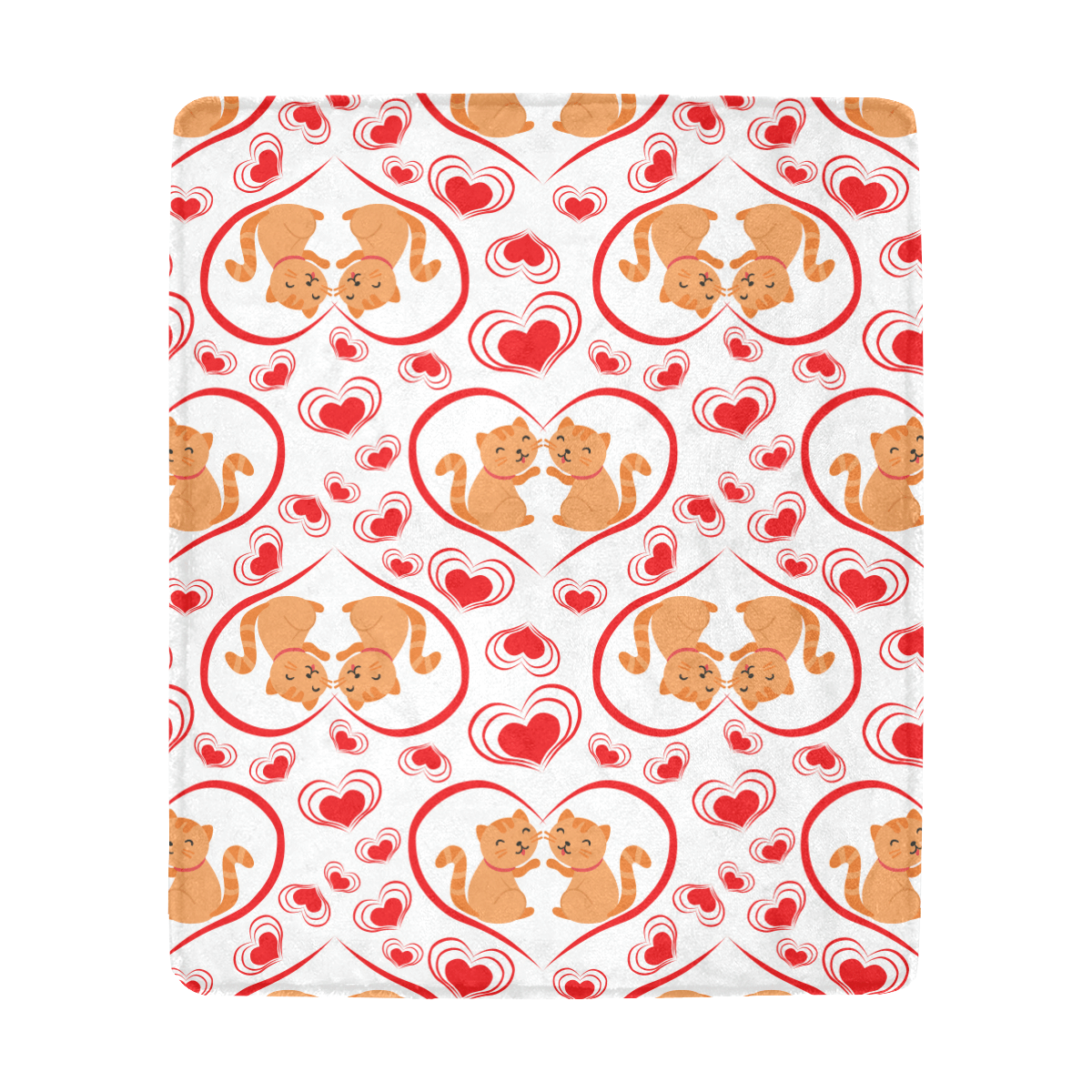 Cats Cute Valentine Sherpa Fleece Blanket