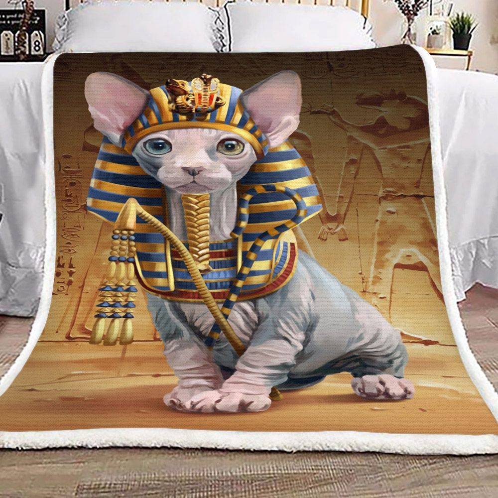 Cats Egypt Sherpa Fleece Blanket