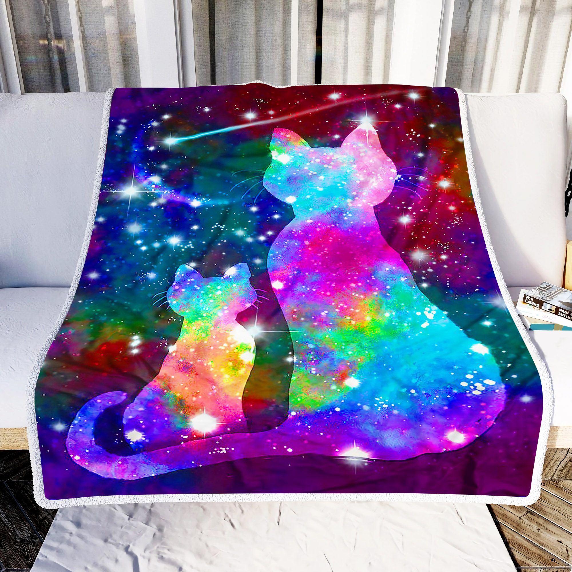 Cats Galaxy Fleece Blanket