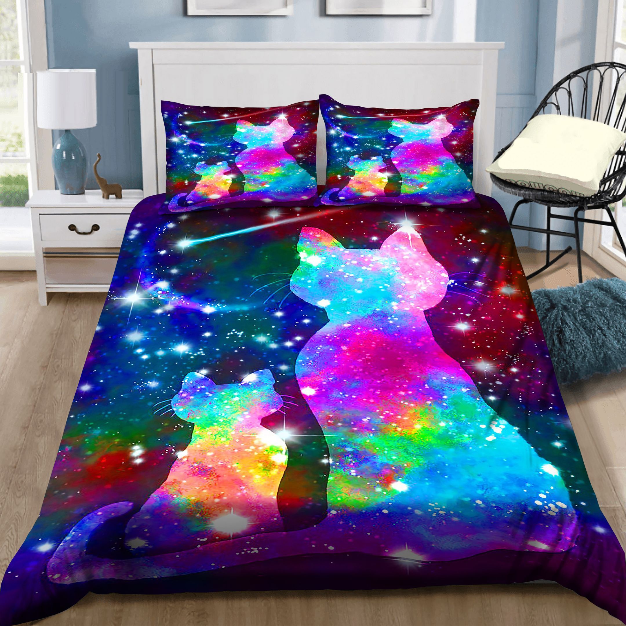 Cats Galaxy Bedding Set