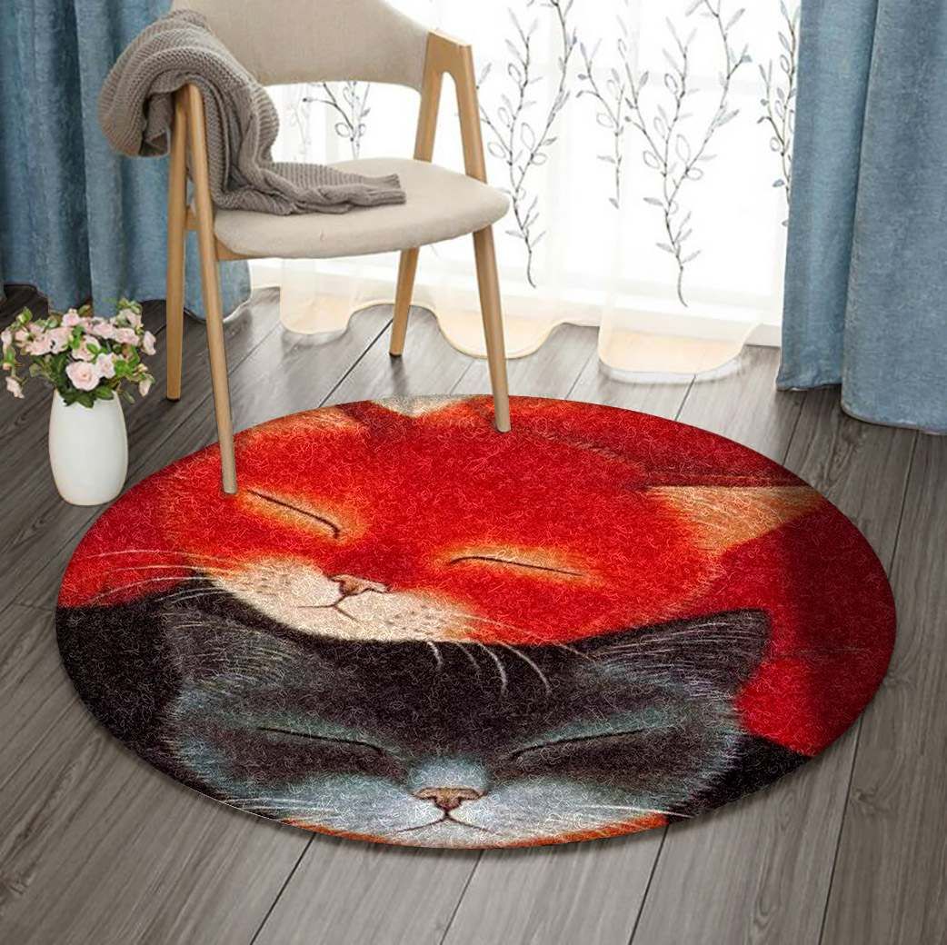 Cats Round Carpet
