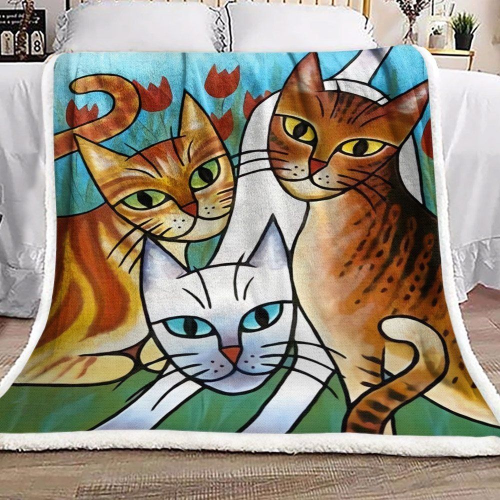 Cats Sherpa Fleece Blanket