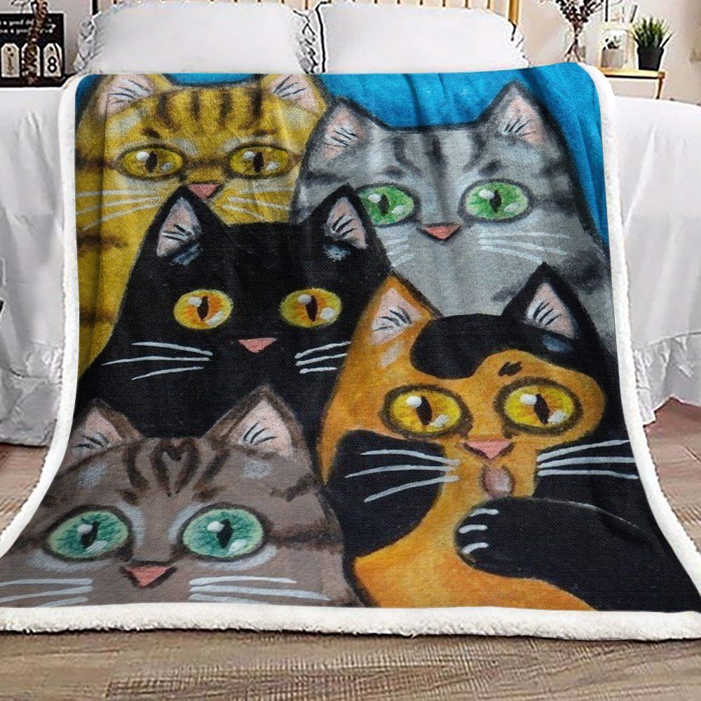 Cats Sherpa Fleece Blanket