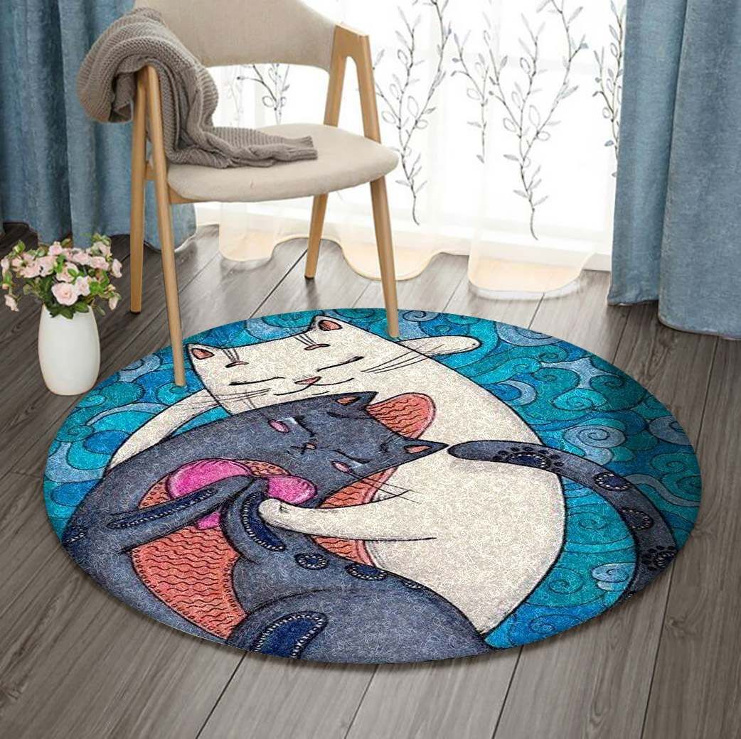 Cats Love Round Carpet