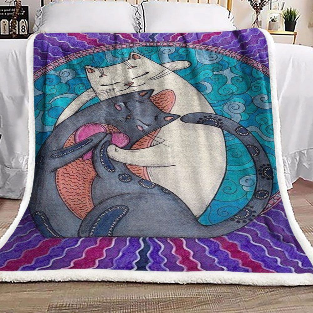 Cats Love Sherpa Fleece Blanket