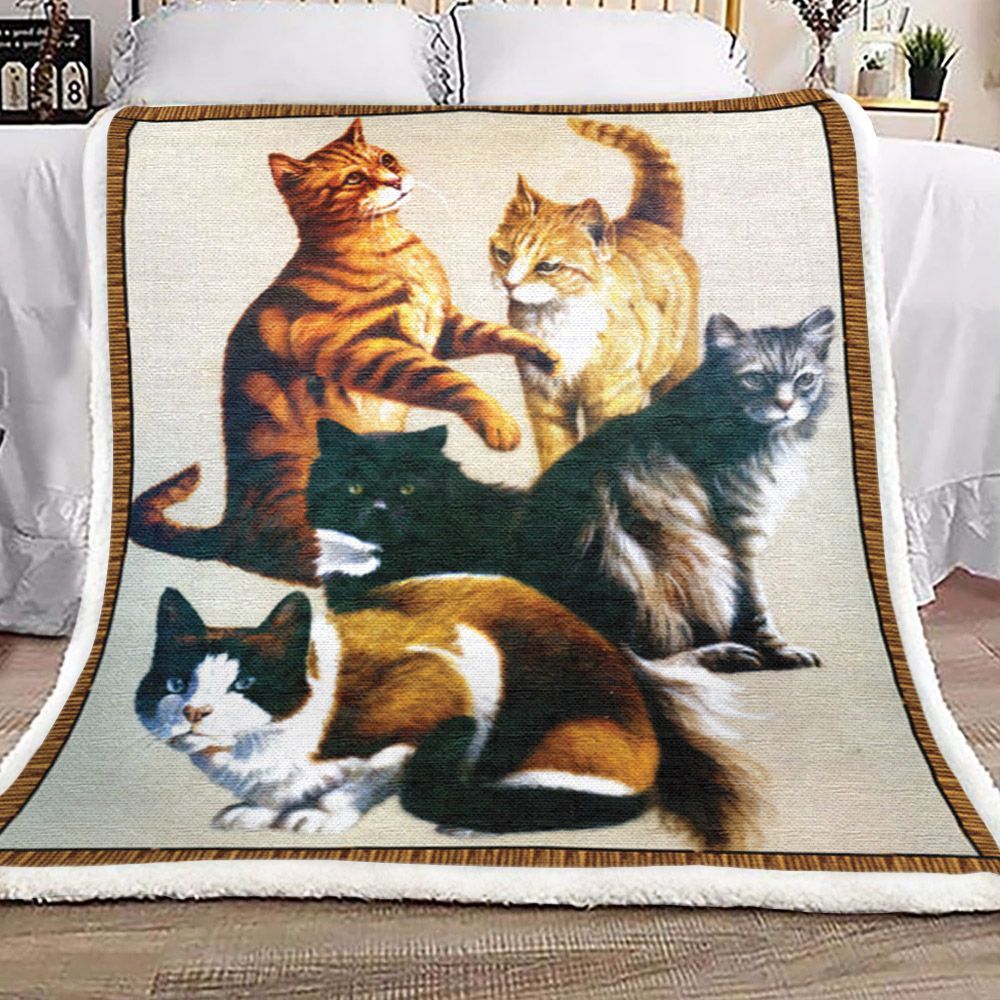 Cats Sherpa Fleece Blanket