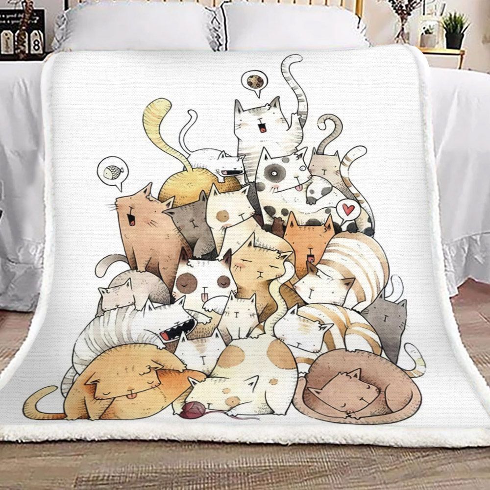 Cats Sherpa Fleece Blanket