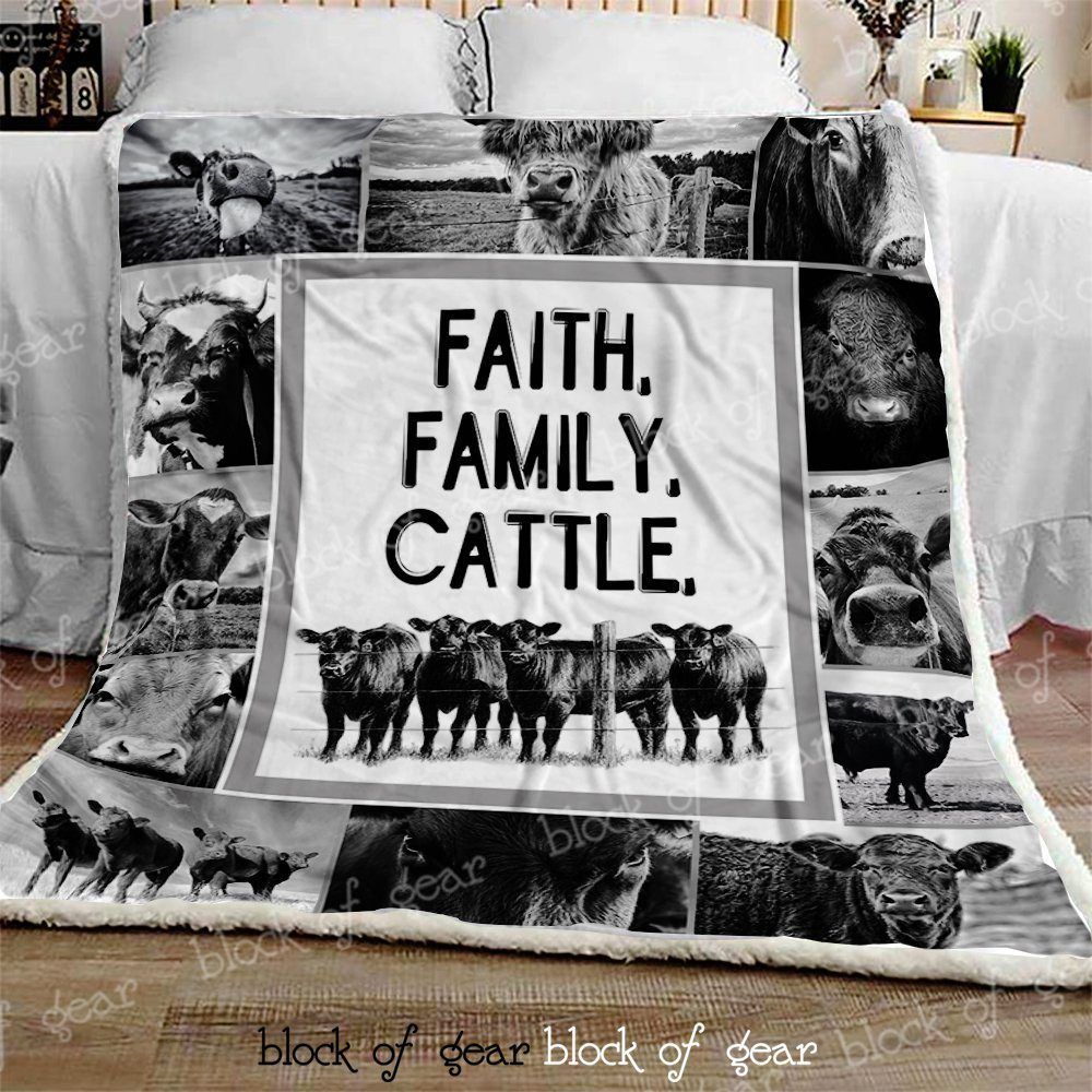 Cattle Sherpa Fleece Blanket