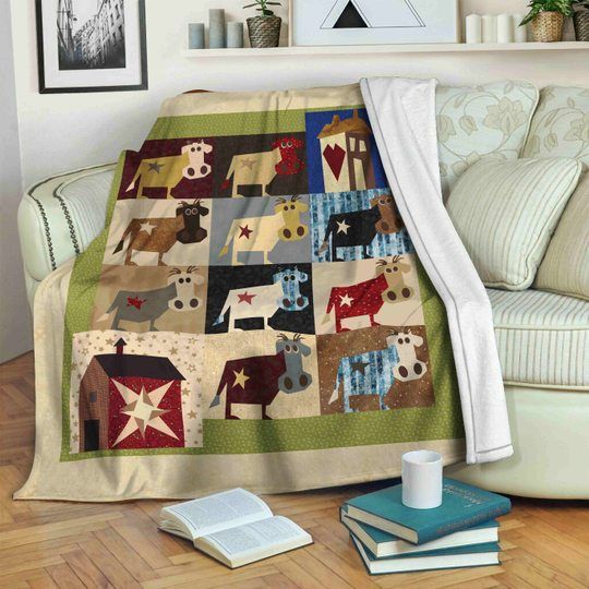 Cattle Sherpa Fleece Blanket