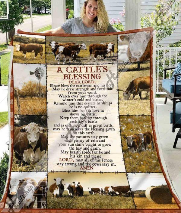 Cattle Sherpa Fleece Blanket