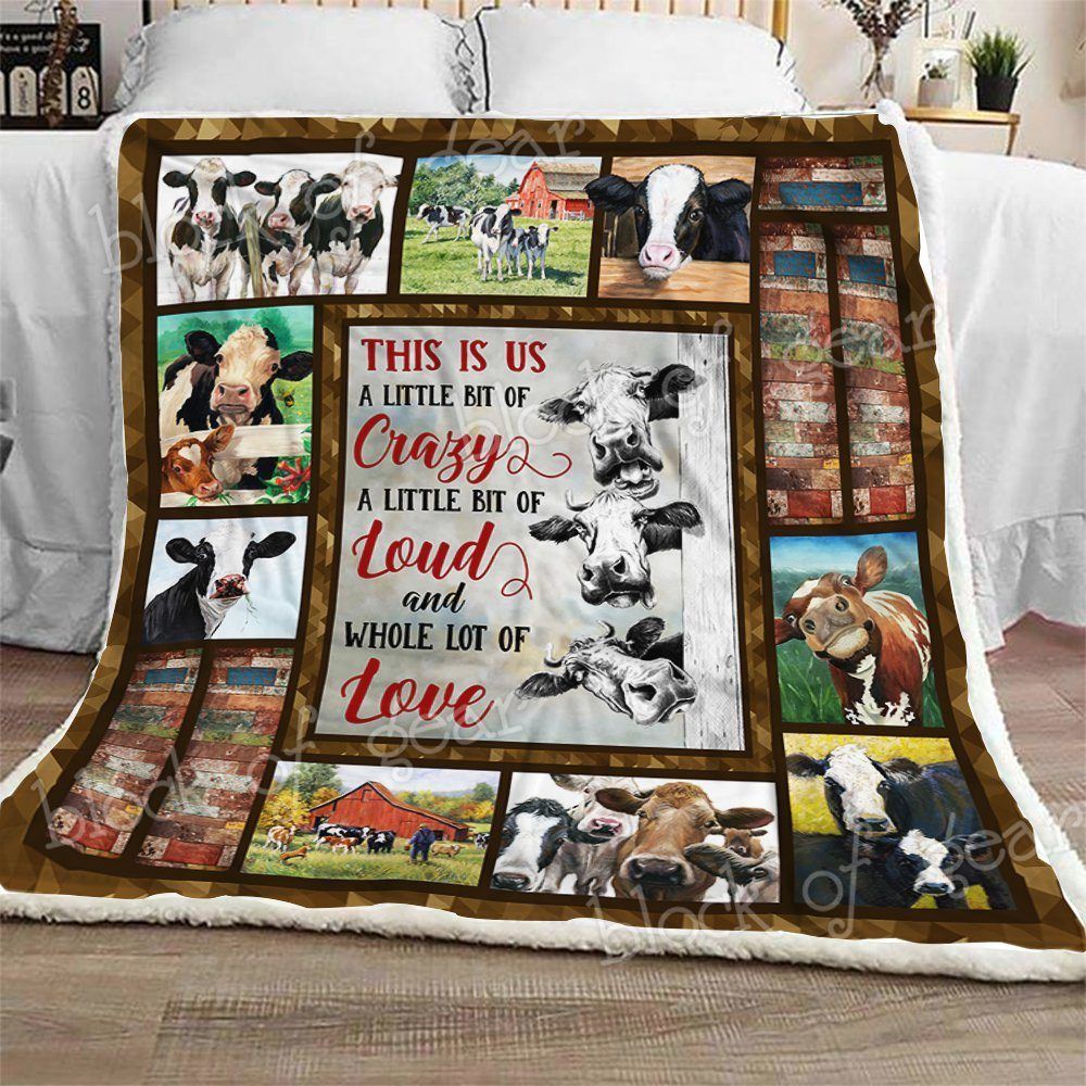 Cattle Farm Sherpa Fleece Blanket