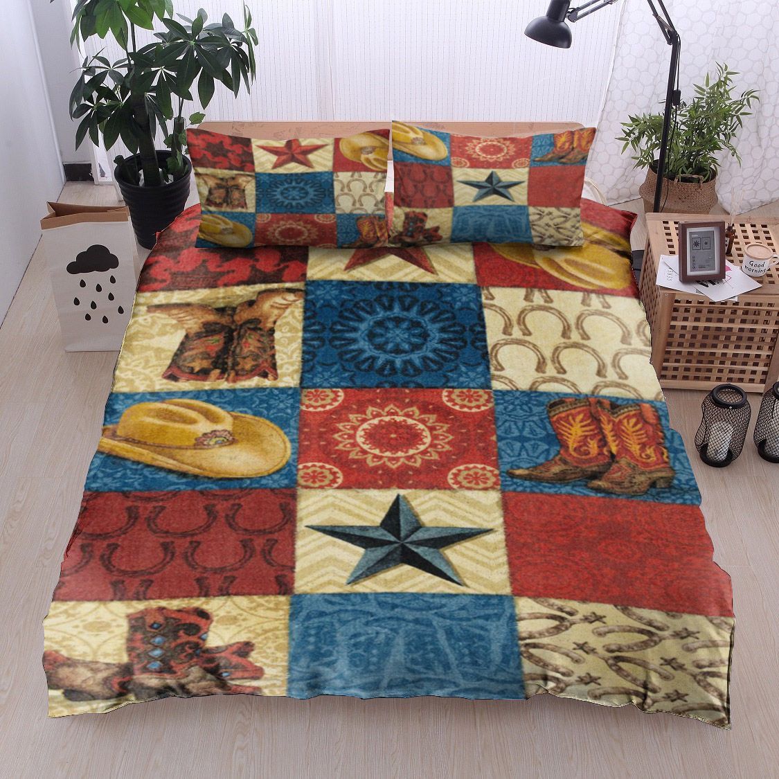 Cattle Run Squares Bedding Set