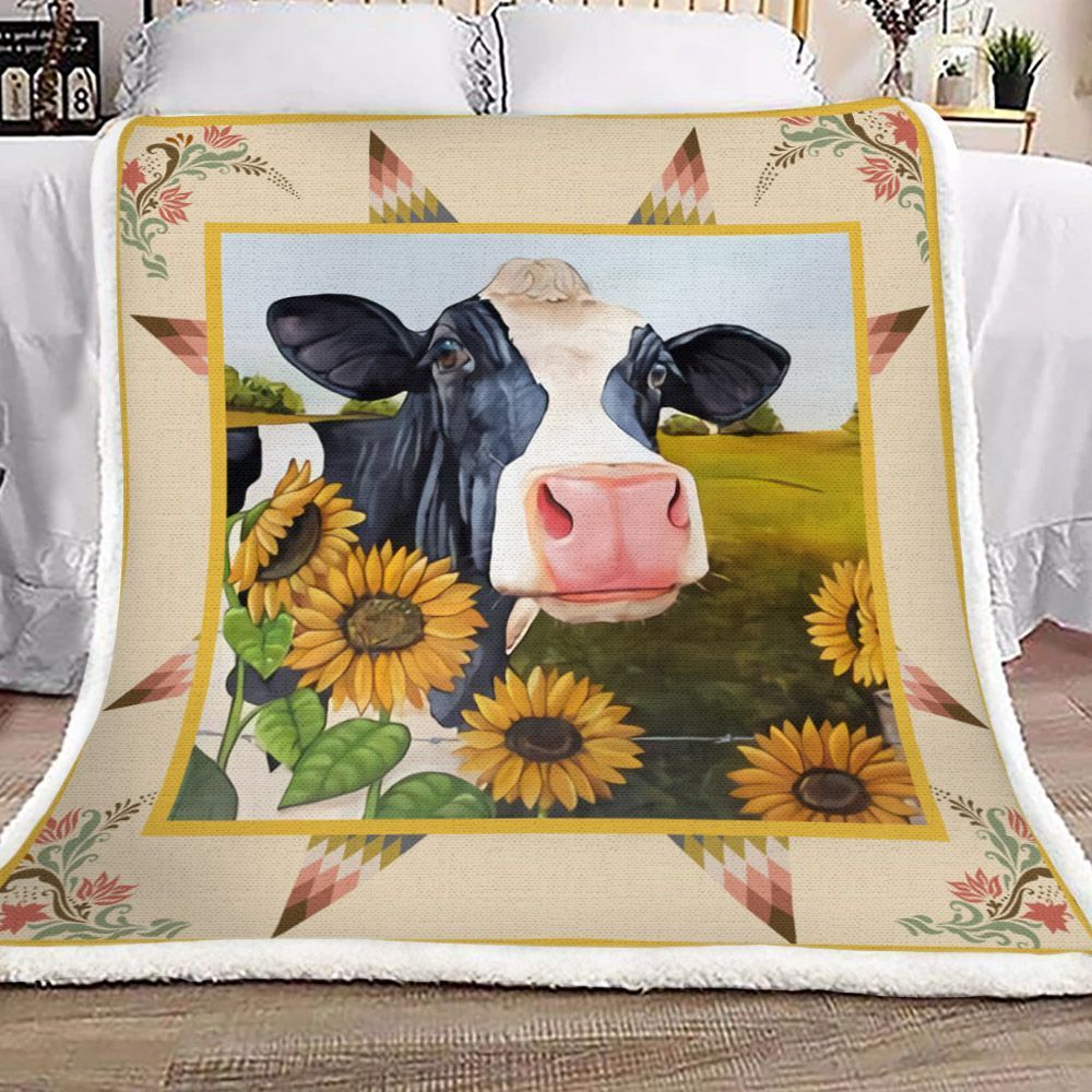 Cattle Sherpa Fleece Blanket