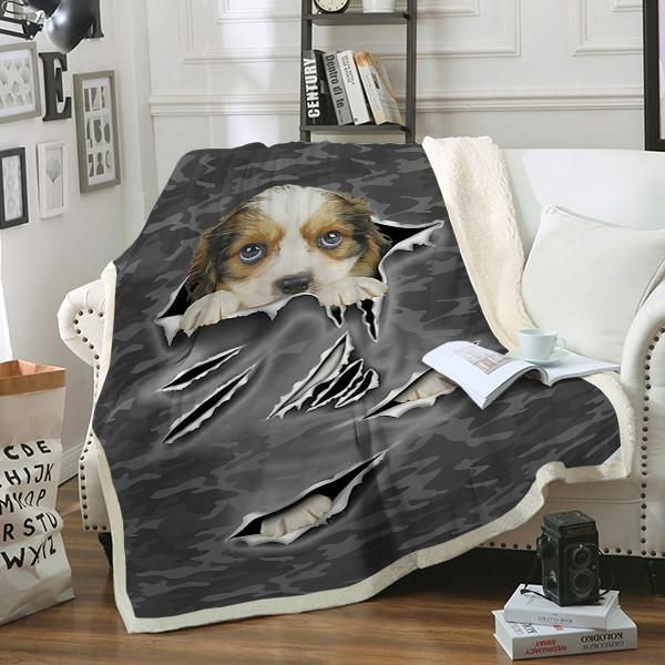 Cavachon Scratch Dog Sherpa Fleece Blanket
