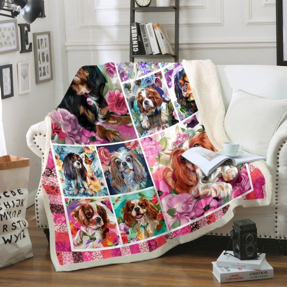 Cavalier King Charles 01 Sherpa Fleece Blanket
