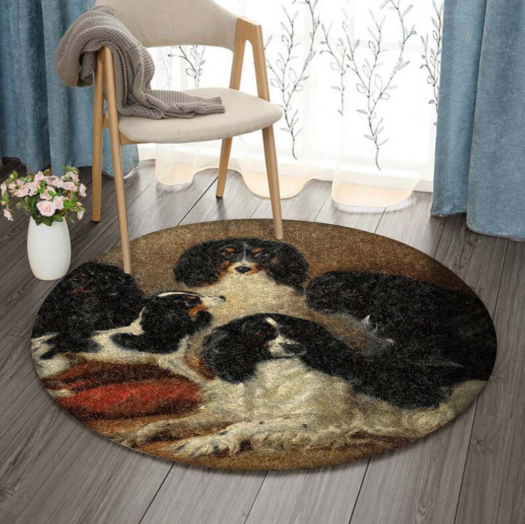 Cavalier King Charles Round Carpet