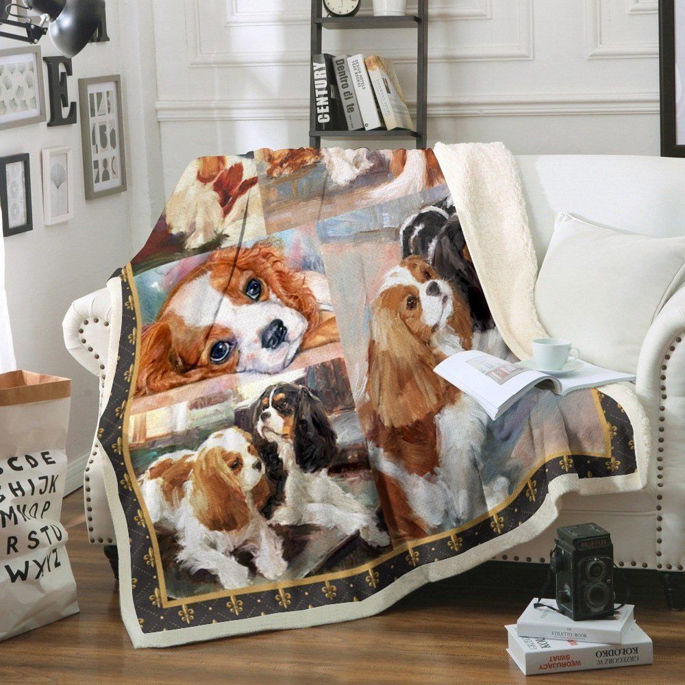Cavalier King Charles Spaniel Sherpa Fleece Blanket