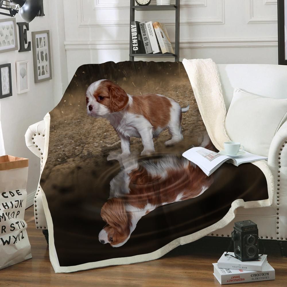 Cavalier King Charles Spaniel Sherpa Fleece Blanket