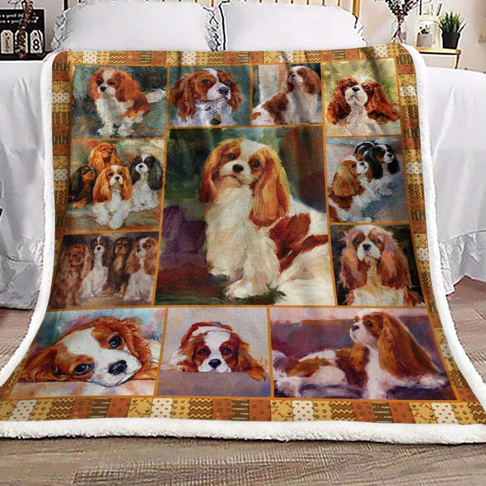 Cavalier King Charles Spaniel Sherpa Fleece Blanket