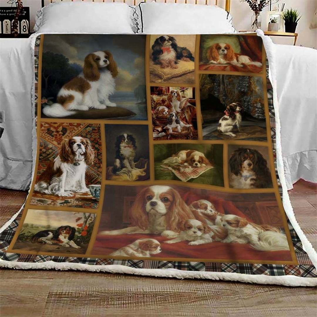 Cavalier King Charles Spaniel Happinest Sherpa Fleece Blanket