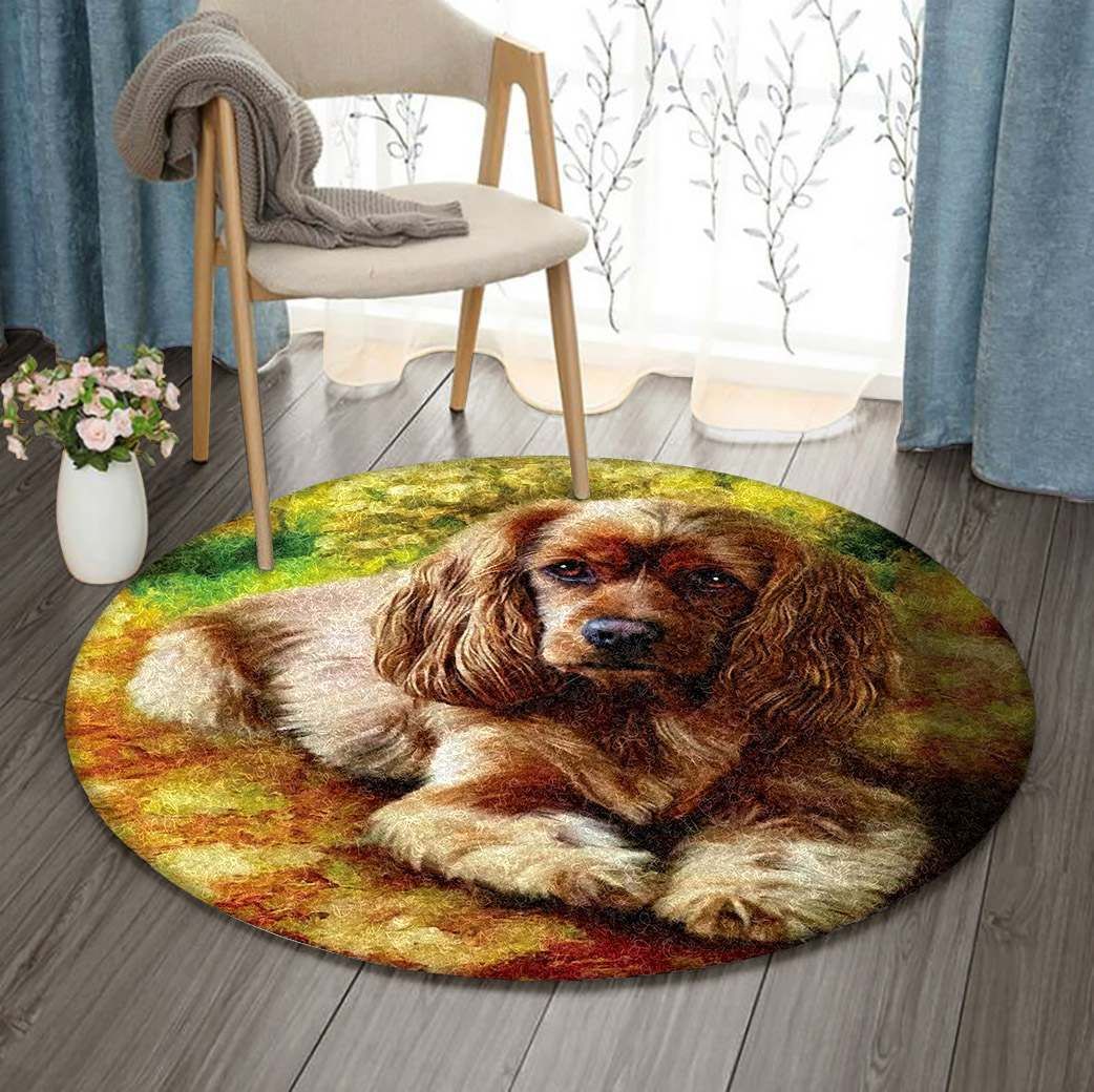 Cavalier King Charles Spaniel Round Carpet