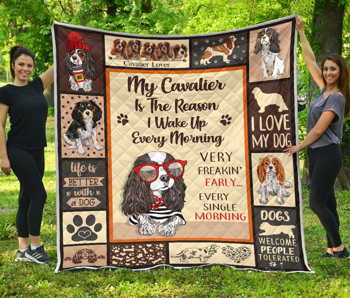 Cavalier King Charles Spaniel Quilt Blanket DHC1312306VT