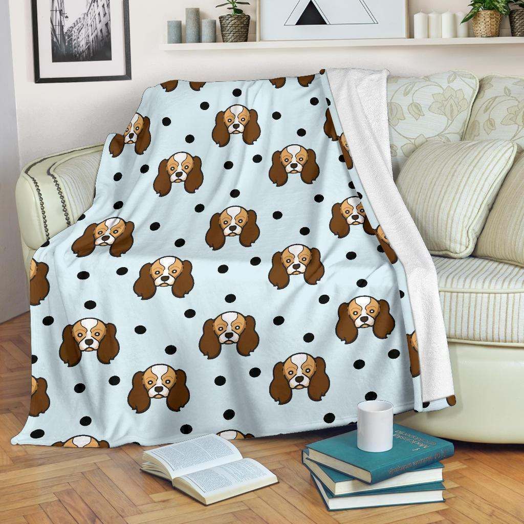 Cavalier King Charles Spaniels Pattern Sherpa Fleece Blanket