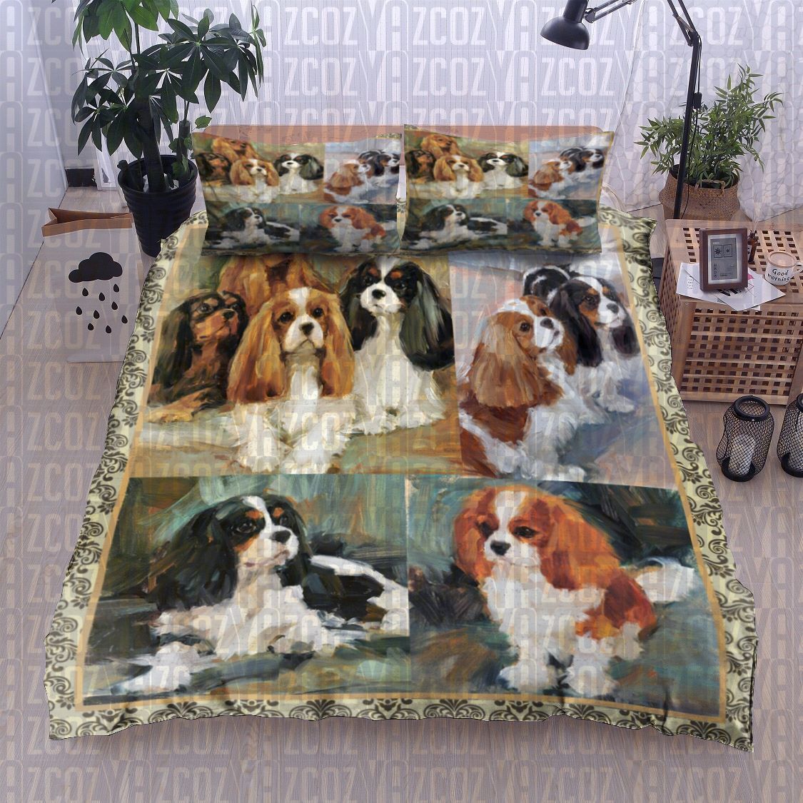 Cavalier King Charles Spinel Dog Bedding Set