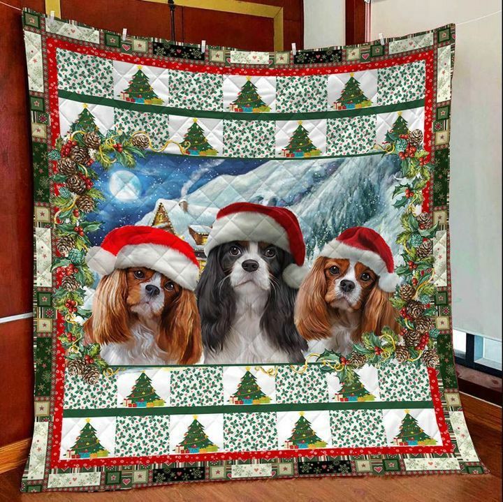 Cavalier King Charless Spaniel Christmas HHC121110TH Quilt Blanket