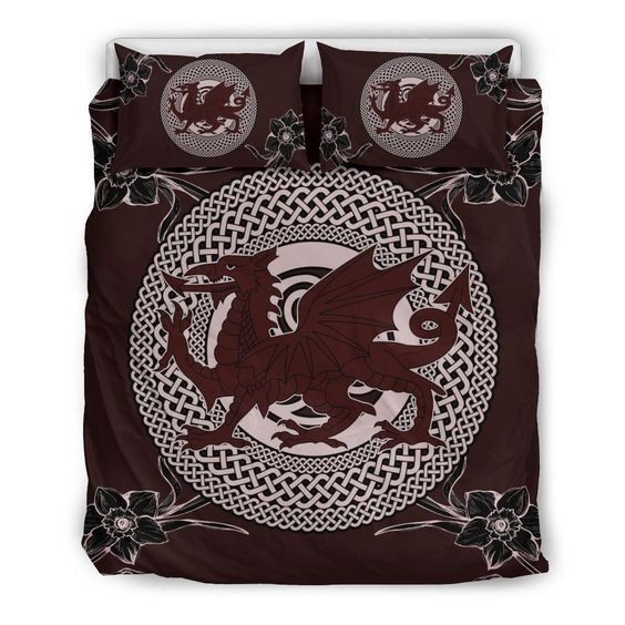 Celtic Dragon Cotton Bed Sheets Spread Comforter Bedding Set