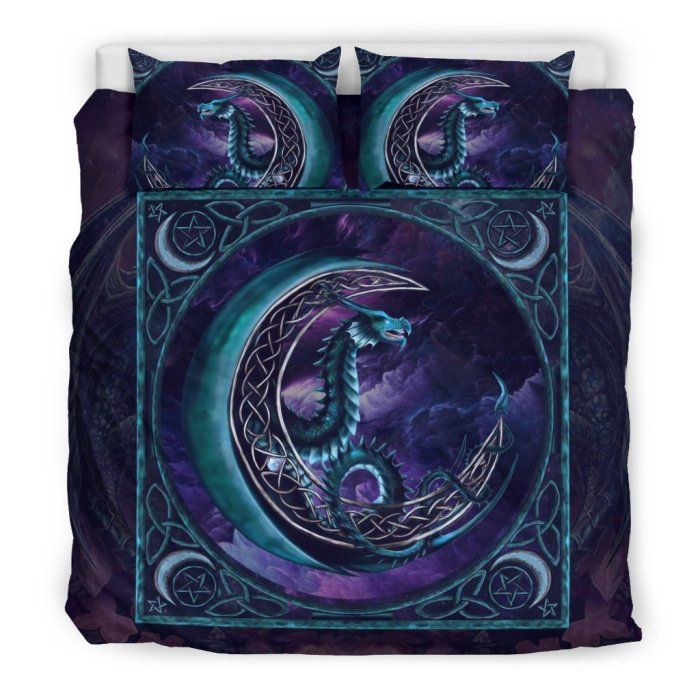 Celtic Dragon On The Moon Bedding Set