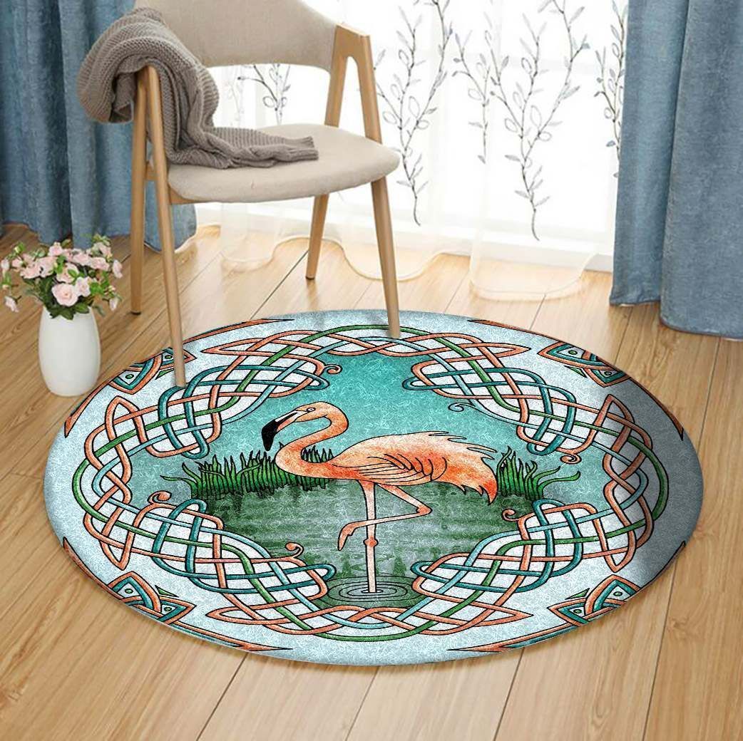 Celtic Flamingo Round Carpet