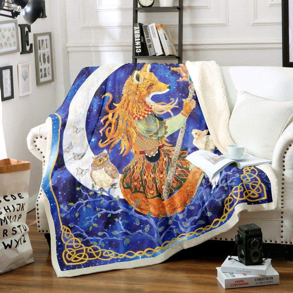 Celtic Fox Sherpa Fleece Blanket