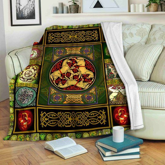 Celtic Horse Sherpa Fleece Blanket