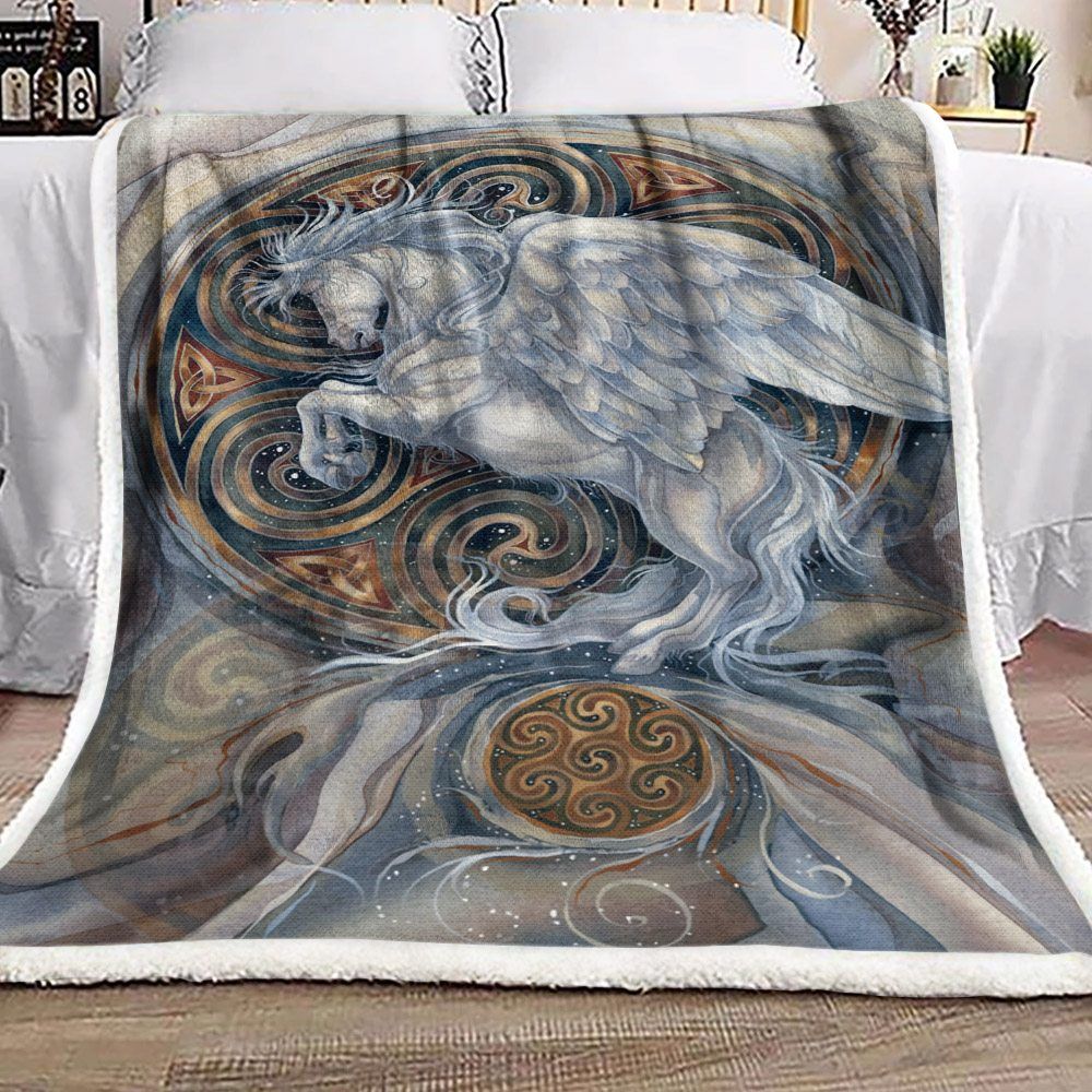 Celtic Horse Sherpa Fleece Blanket