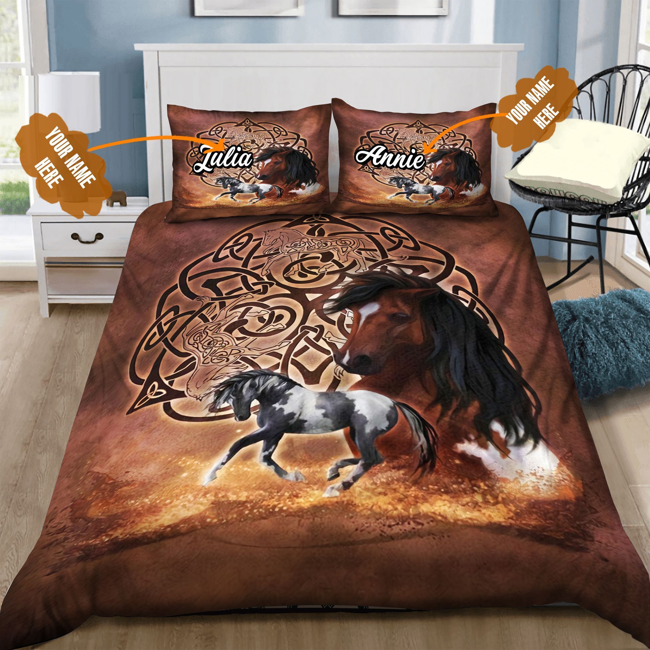 Celtic Horse Personalized Bedding Set