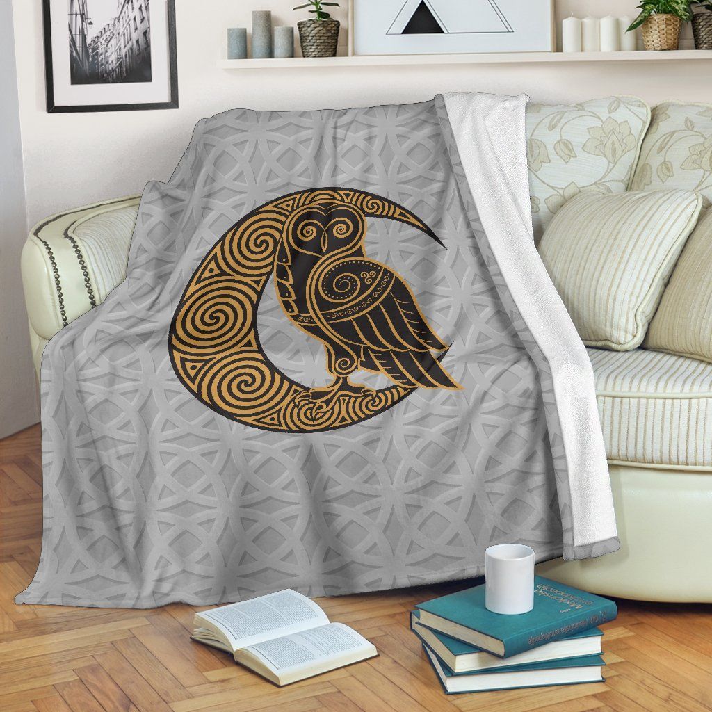 Celtic Owl Sherpa Fleece Blanket