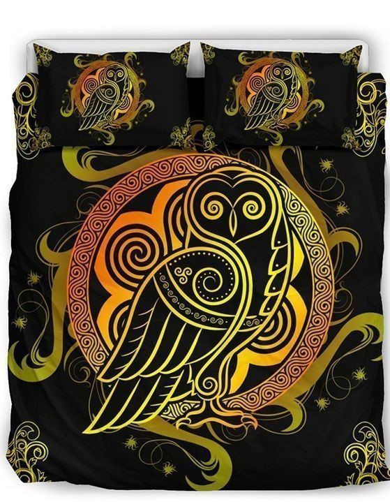 Celtic Owl Cotton Bed Sheets Spread Comforter Bedding Set