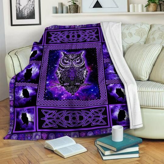 Celtic Owl Sherpa Fleece Blanket