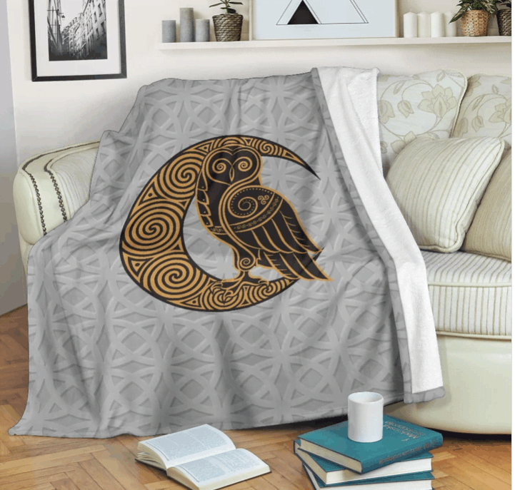 Celtic Owl Sherpa Fleece Blanket