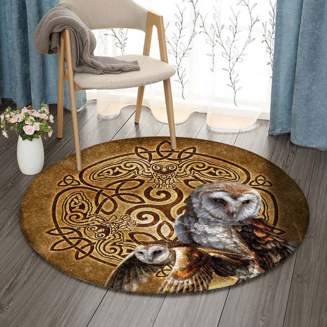 Celtic Owl Round Carpet