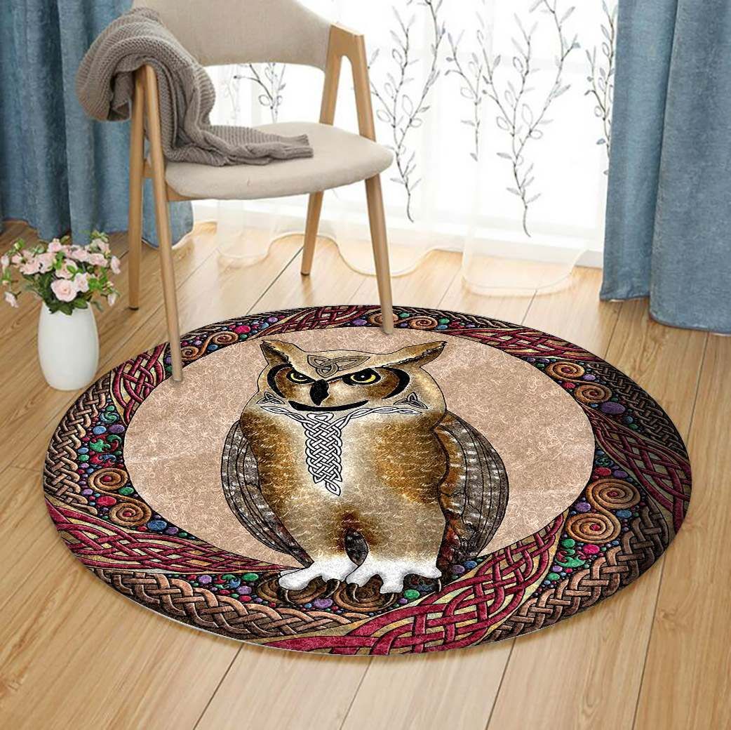 Celtic Owl Round Carpet