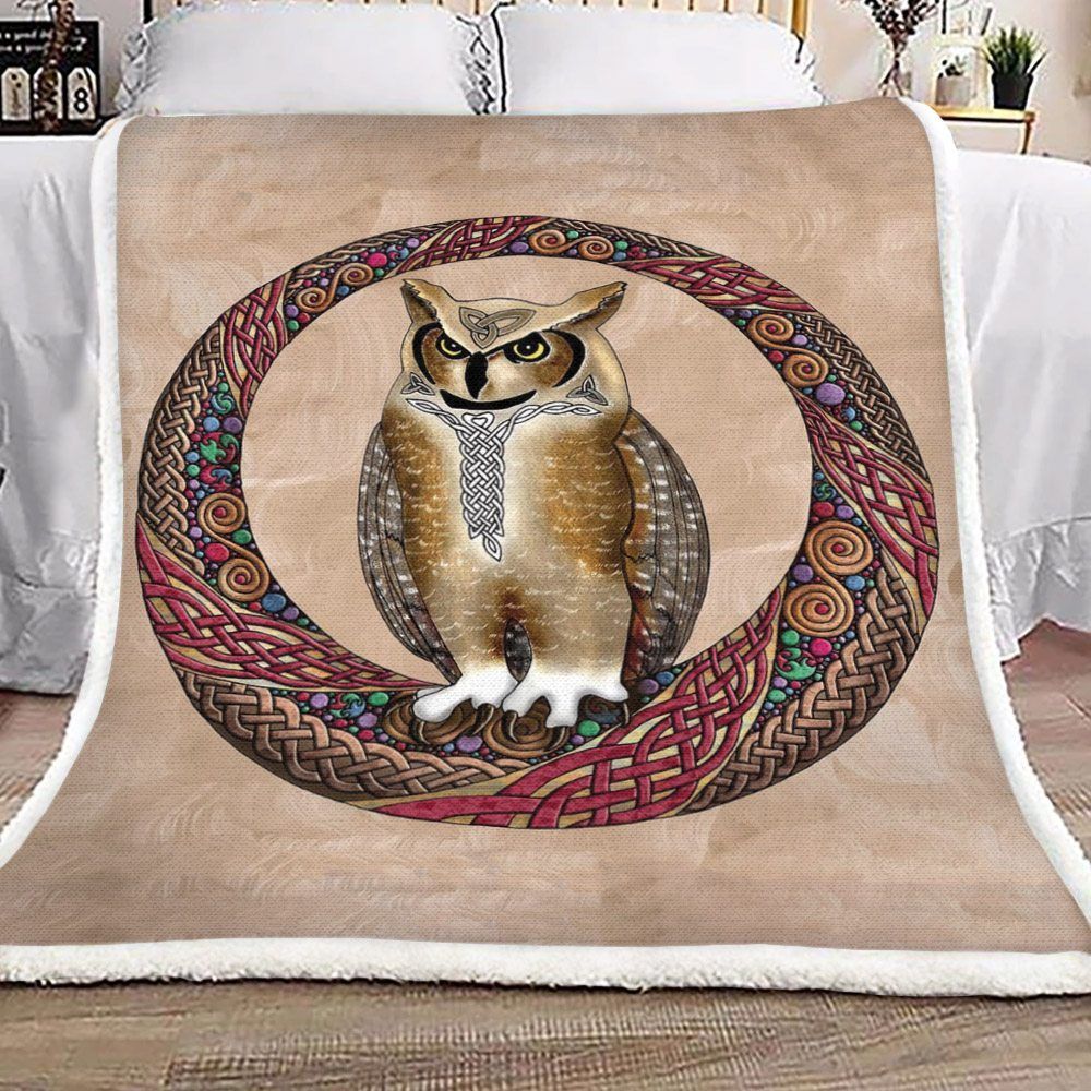 Celtic Owl Sherpa Fleece