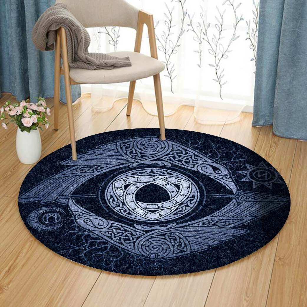 Celtic Raven Round Carpet