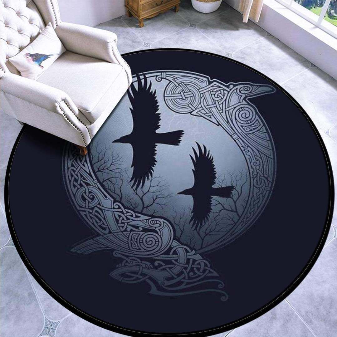 Celtic Raven Round Carpet