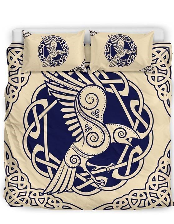Celtic Raven Cotton Bed Sheets Spread Comforter Bedding Set
