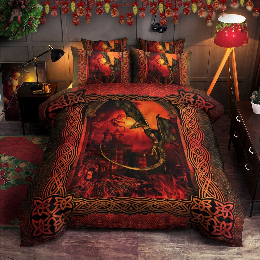 Celtic Red Dragon Bedding Set