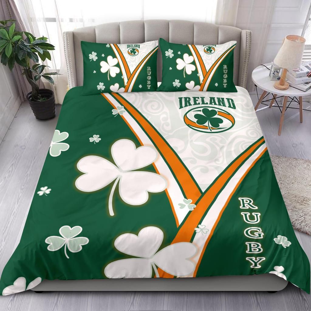 Celtic Rugby Irish Shamrock And Triskelion Shamrock St. Patrick’s Day Bedding Set