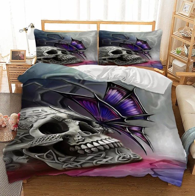 Celtic Skull Butterfly Bedding Set